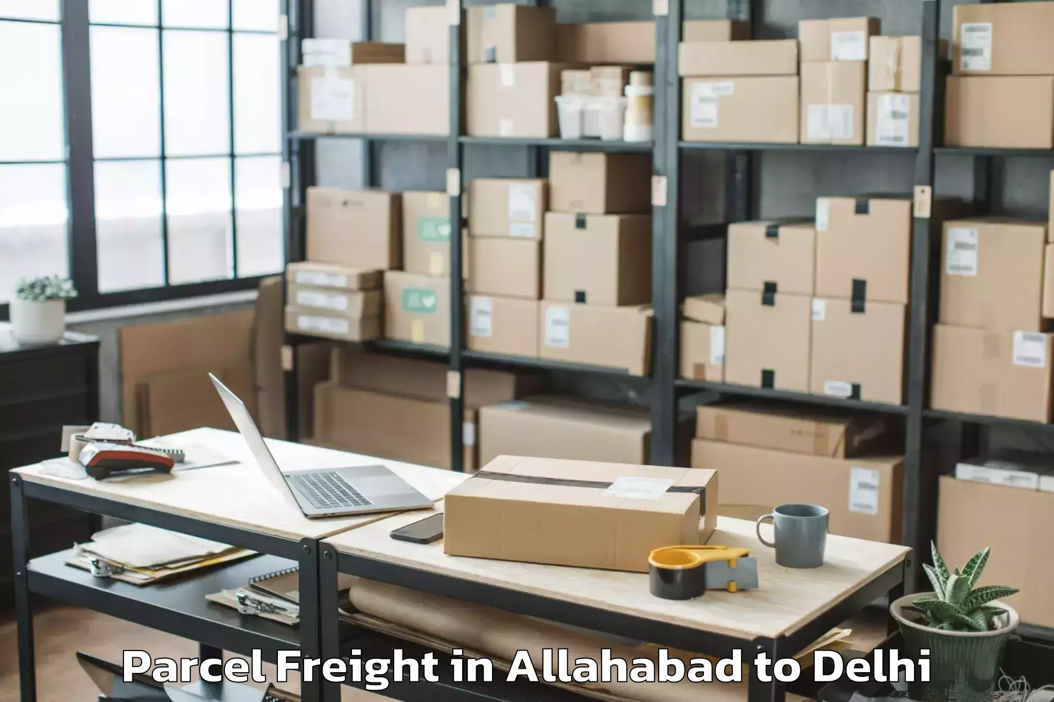 Easy Allahabad to Defence Colony Parcel Freight Booking